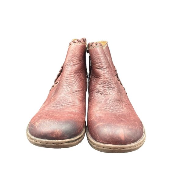 Comfortiva Boots Womens 9 M Fallston Red Leather Flat Ankle Booties Zip - Picture 2 of 7